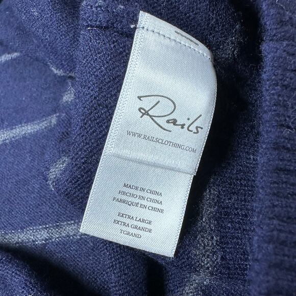 Rails NWT Watkins Navy Charcoal Striped Wool Blend Long Sleeve Sweater Size XL - Picture 8 of 12